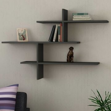 Woody Fashion Wall Shelf | Anthracite | 18mm Thickness | 123cm x 80cm
