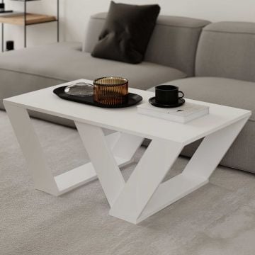 Table basse Woody Fashion | Mélaminé | Epaisseur 18mm | 110x40x60cm | Blanc