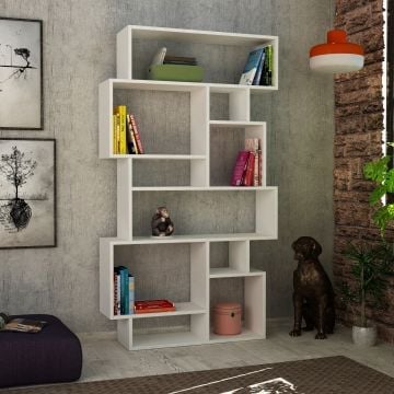 Bibliothèque blanche stylisée | Woody Fashion | Panneau de particules enrobé