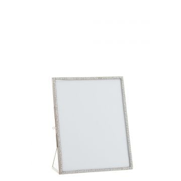 Cadre photo bijou metal/verre argent large