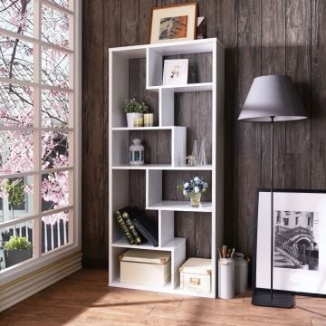 Bibliothèque Woody Fashion - 90x30x184cm - blanc