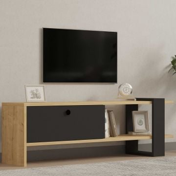 Meuble TV moderne en chêne anthracite 120cm | Woody Fashion
