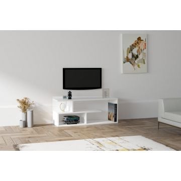 Meuble TV moderne blanc | Woody Fashion | 18mm d'épaisseur