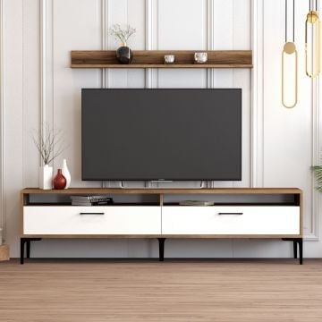Woody Fashion TV Unit | Noyer blanc | 100% Mélamine | Epaisseur 18mm