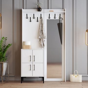 Woody Fashion vestiaire | 100% Melamine Coated | White Metal Leg