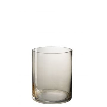 Bougeoir wls rond verre beige