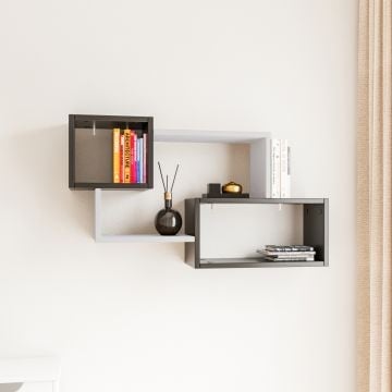 Étagère murale design Kalune | 18mm d'épaisseur | 90x51x20cm | Anthracite blanc