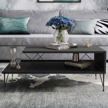 Table basse design avec rangement - couleur anthracite