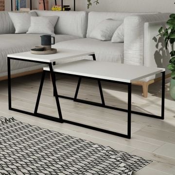 Table basse moderne chic | Woody Fashion | Mélaminé | Blanc/Noir