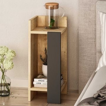 Table de nuit en chêne mélaminé 18mm Anthracite