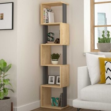Woody Fashion Bookshelf | 100% Melamine Coated | Sonoma Oak Anthracite