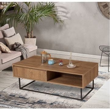 Table basse à 2 niveaux | Saphir | Noyer noir | Structure en métal
