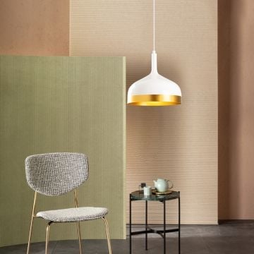 Opviq Lustre | Corps en métal | 30cm Diametre | 128cm Hauteur | Ajustable