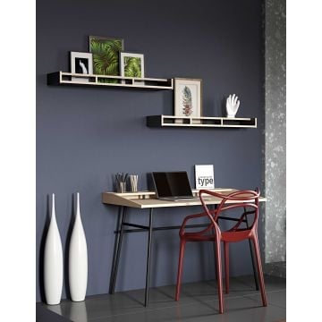 Bureau Ply 120cm - chêne/noir