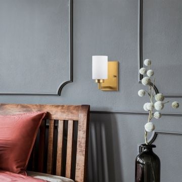 Lampe murale Fulgor | Corps en métal | Capuchon en verre