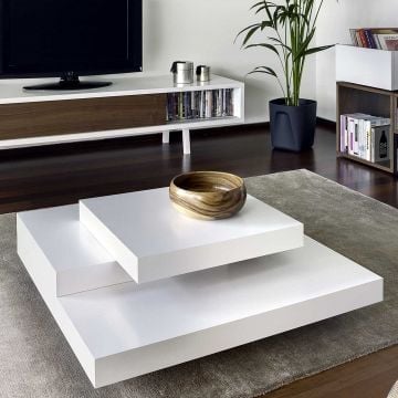 Table basse Slate 90x90 - blanc