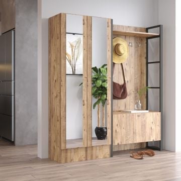 Locelso vestiaire | Cadre en métal | Epaisseur 18mm | Pin atlantique