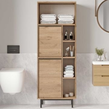 Armoire de toilette Woody Fashion | 160 x 36 x 45 cm | Noyer design