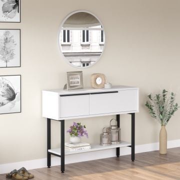 Buffet moderne blanc avec pieds en métal - 100cm