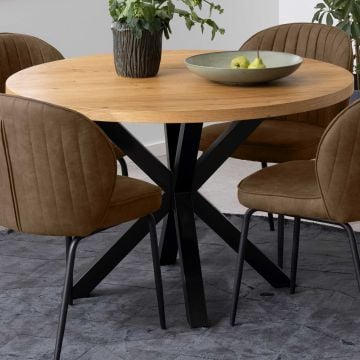 Table de salle à manger Ø120x76,4cm - chêne sauvage
