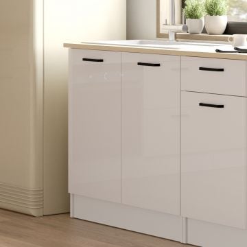 Meuble de cuisine Bianco - 80x60x90cm - 2 portes - blanc brillant