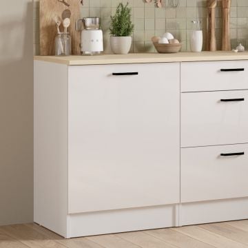 Meuble de cuisine Bianco - 60x60x90cm - 1 porte - blanc brillant