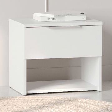 Table de chevet Micheline - 44x37x38cm - avec tiroir de rangement - blanc