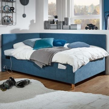 Lit simple Cool | Avec dossier | 90 x 200 cm | Design bleu