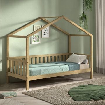 Lit cabane Dallas - 90x200 - bois chêne massif