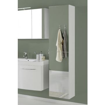 Colonne Florent 40cm avec miroir & 2 portes - blanc