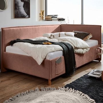 Lit coffre Ollie | Avec dossier | 120 x 200 cm | Design rose