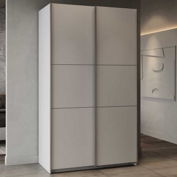 Penderie Spectre 116cm avec portes coulissantes - blanc mat