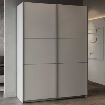 Penderie Spectre 148cm avec portes coulissantes - blanc mat