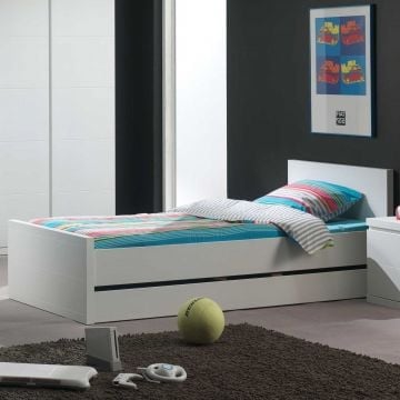 Lit enfant Lara 90x200 cm avec tiroir de lit - blanc