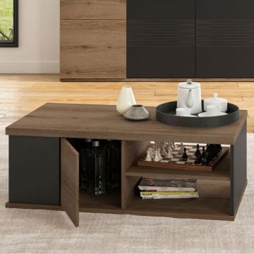 Table basse Magda | 110 x 60 x 40 cm | Brown Matte Black