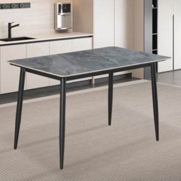 Table de salle à manger Kenzo | 120 x 70 x 75 cm | Gris/Pierre