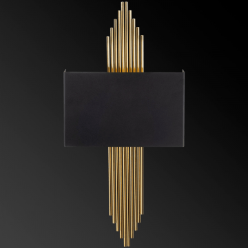Opviq Wall Lamp | Metal Body | 75x10x22cm | E27 Max 40W | IP20 | Black Gold