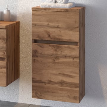 Armoire de salle de bain Pisca 40cm 1 porte & 1 tiroir - chêne