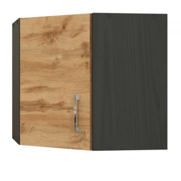 Armoire d'angle Sorrella 60cm 1 porte - chêne/graphite