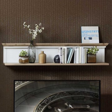 Tablette murale Samine 142cm - blanc/chêne