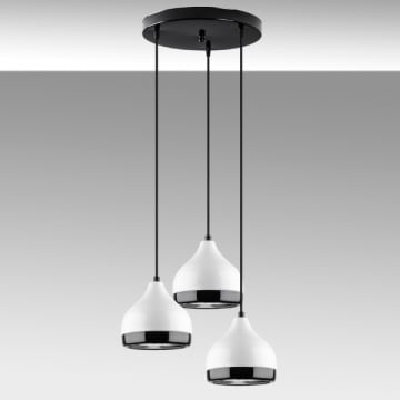 Opviq Lustre en métal | Diamètre 90cm | Hauteur 25-111cm | Blanc