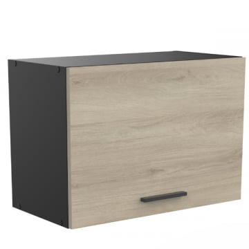 Meuble haut Romanie 60 cm 1 porte battante-chêne Kronberg/noir mat