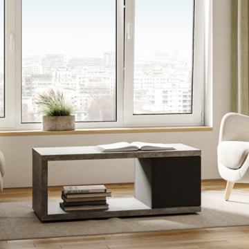 Table basse Bérinne-noir/béton