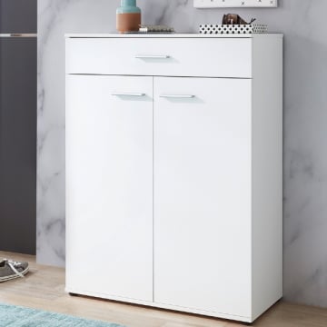 Armoire à chaussures Seb 89cm avec tiroir de rangement - blanc