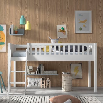 Lit mi-hauteur Scottie 90x200 cm-blanc 