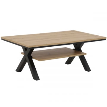 Table basse Matsy 110x67 cm-chêne artisanal
