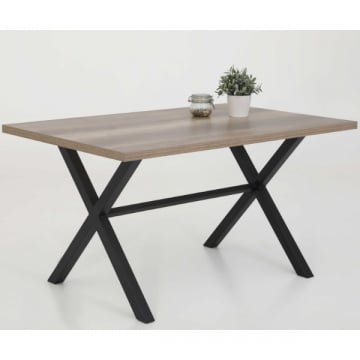 Table à manger Bonnie 140x90 cm-chêne sauvage/anthracite 