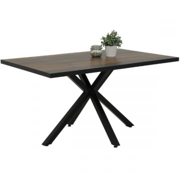Table de salle à manger Leonne 140x90 cm-Bois ancien