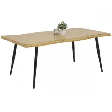 Table de salle à manger Brihanne 180x100 cm-avec bordures d'arbres