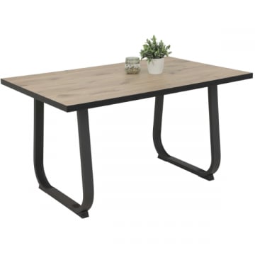 Table à manger Suri 140x90 cm-Bois ancien/anthracite